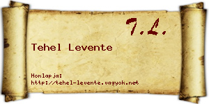 Tehel Levente névjegykártya
